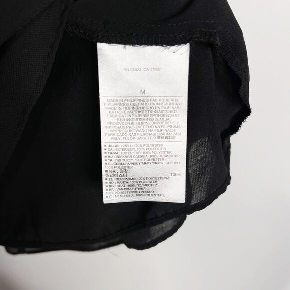 Banana Republic Medium M Black Crew Neck Split Back Layered Tank Top Blouse - Picture 9 of 10